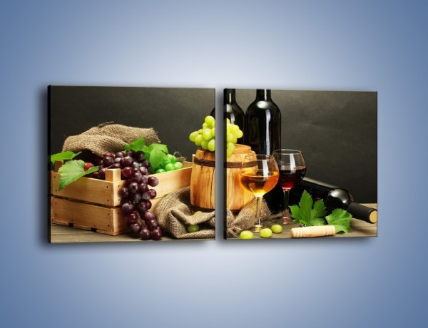 Obraz na płótnie – Wytrawne smaki wina – dwuczęściowy kwadratowy poziomy JN289