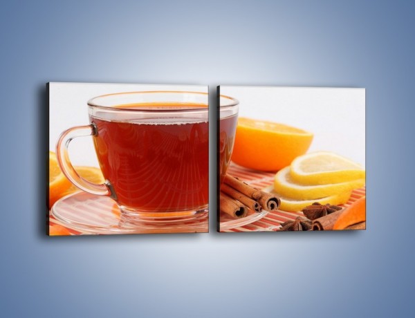 Obraz na płótnie – Moc herbaty w małej filiżance – dwuczęściowy kwadratowy poziomy JN297