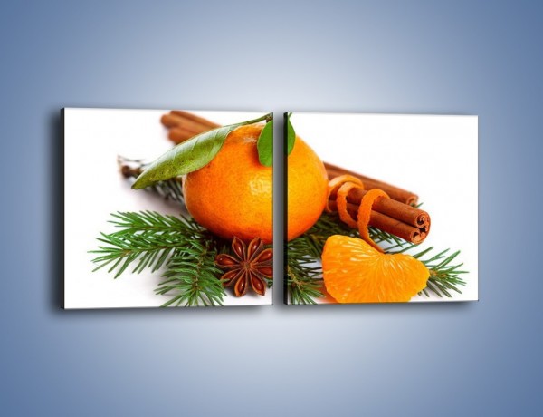 Obraz na płótnie – Pomarańcza na święta – dwuczęściowy kwadratowy poziomy JN306