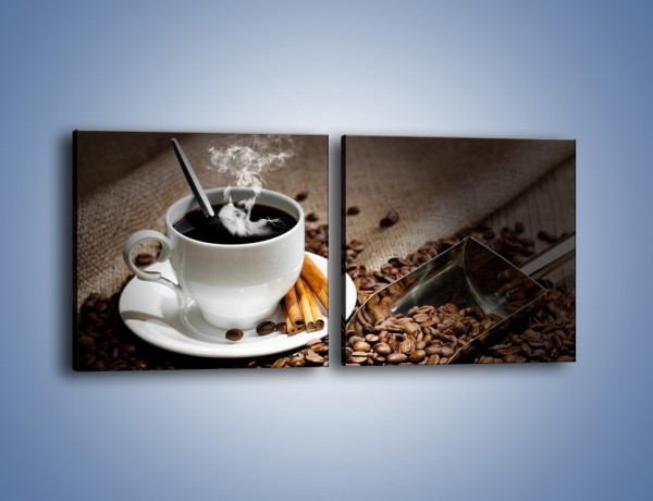 Obraz na płótnie – Czarna palona kawa – dwuczęściowy kwadratowy poziomy JN311