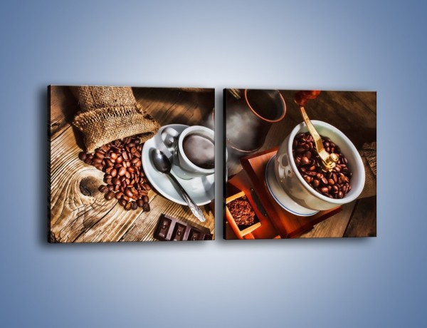 Obraz na płótnie – Smaki kawy dla dorosłych – dwuczęściowy kwadratowy poziomy JN313
