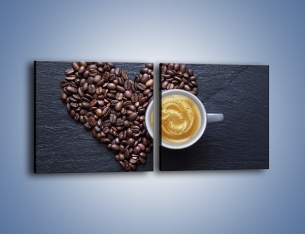 Obraz na płótnie – Miłość do czarnej kawy – dwuczęściowy kwadratowy poziomy JN328