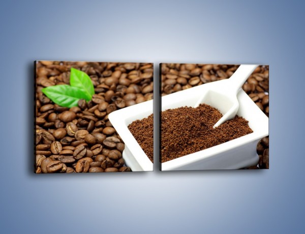 Obraz na płótnie – Zmielona kawa – dwuczęściowy kwadratowy poziomy JN340