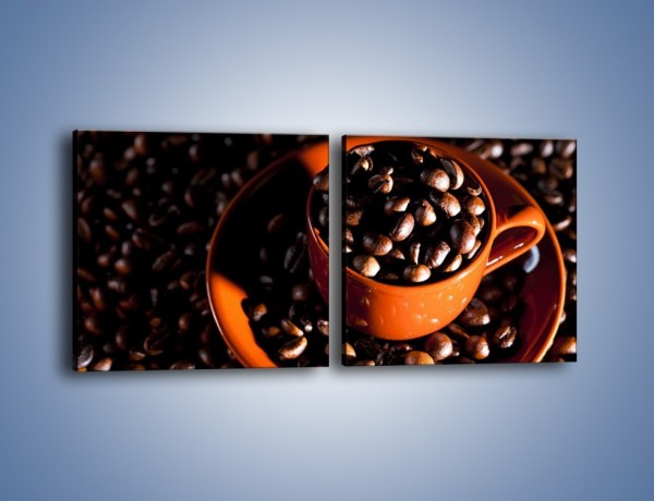 Obraz na płótnie – Filiżanka kawy z charakterem – dwuczęściowy kwadratowy poziomy JN343