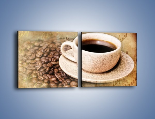 Obraz na płótnie – List przy filiżance kawy – dwuczęściowy kwadratowy poziomy JN347