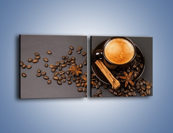 Obraz na płótnie – Kawa z goździkiem – dwuczęściowy kwadratowy poziomy JN349