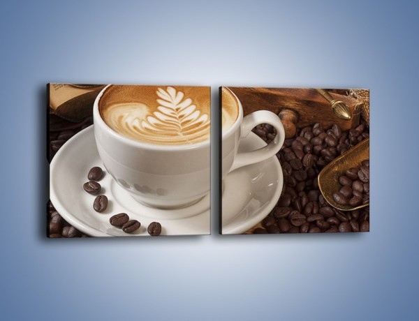 Obraz na płótnie – Czas na kawę – dwuczęściowy kwadratowy poziomy JN353