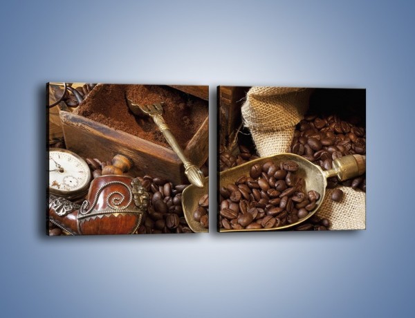 Obraz na płótnie – Szuflada pełna kawy – dwuczęściowy kwadratowy poziomy JN356