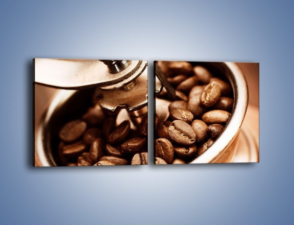 Obraz na płótnie – Kawa w młynku – dwuczęściowy kwadratowy poziomy JN361