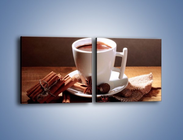 Obraz na płótnie – Gorąca czekolada z cynamonem – dwuczęściowy kwadratowy poziomy JN362