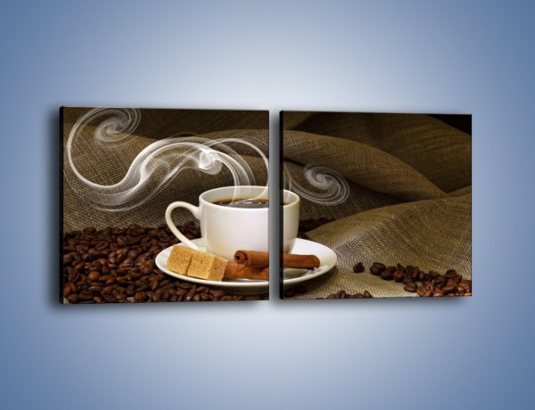 Obraz na płótnie – Zapach kawy niesiony wiatrem – dwuczęściowy kwadratowy poziomy JN365
