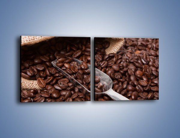 Obraz na płótnie – Worek pełen kawy – dwuczęściowy kwadratowy poziomy JN372