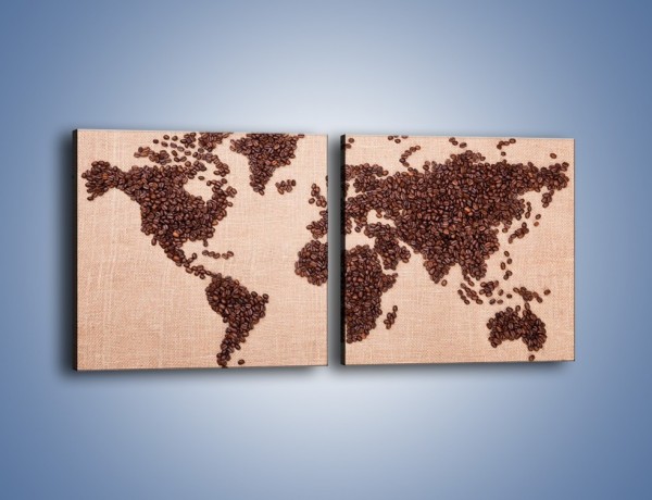 Obraz na płótnie – Kawowy świat – dwuczęściowy kwadratowy poziomy JN373