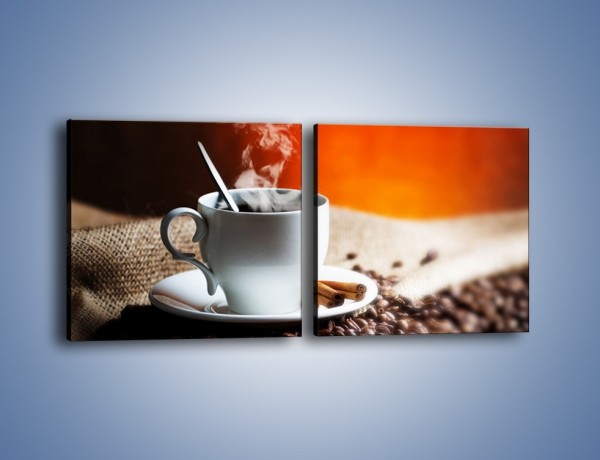 Obraz na płótnie – Aromatyczny zapach kawy – dwuczęściowy kwadratowy poziomy JN374