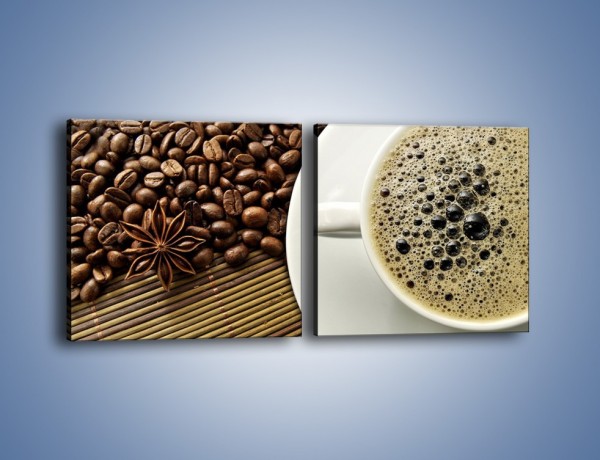 Obraz na płótnie – Zaparzona kawa z pianką – dwuczęściowy kwadratowy poziomy JN384