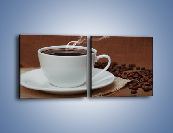 Obraz na płótnie – Gorąca czarna kawa – dwuczęściowy kwadratowy poziomy JN386