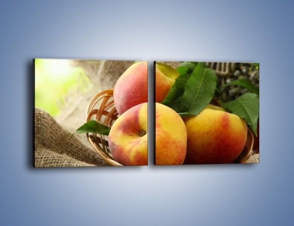Obraz na płótnie – Dojrzałe jabłka w koszu – dwuczęściowy kwadratowy poziomy JN390