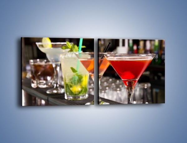 Obraz na płótnie – Drinki na barze – dwuczęściowy kwadratowy poziomy JN432