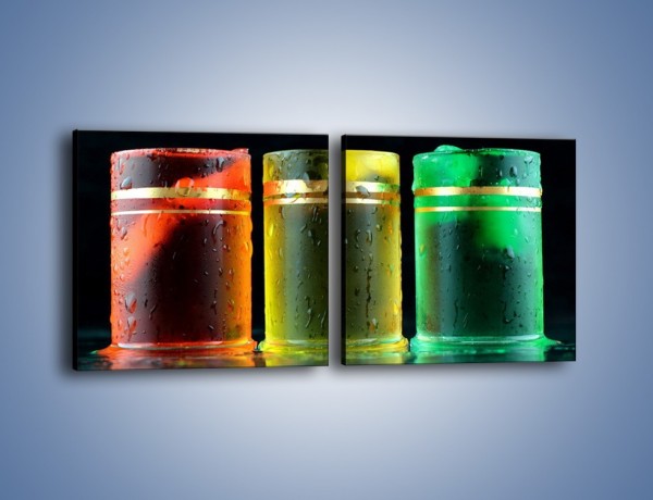 Obraz na płótnie – Drinki w wybranych kolorach – dwuczęściowy kwadratowy poziomy JN465