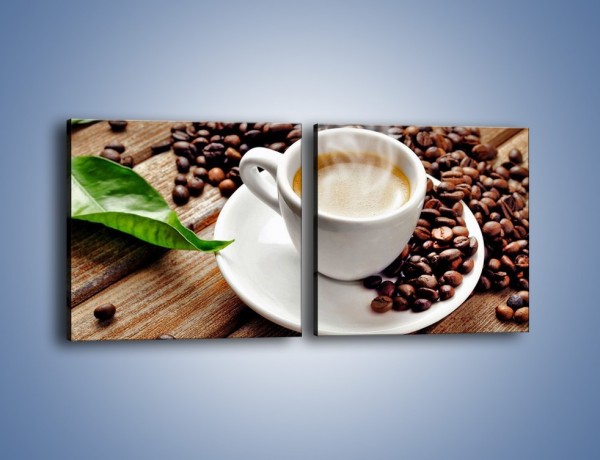 Obraz na płótnie – Letni błysk w filiżance kawy – dwuczęściowy kwadratowy poziomy JN470