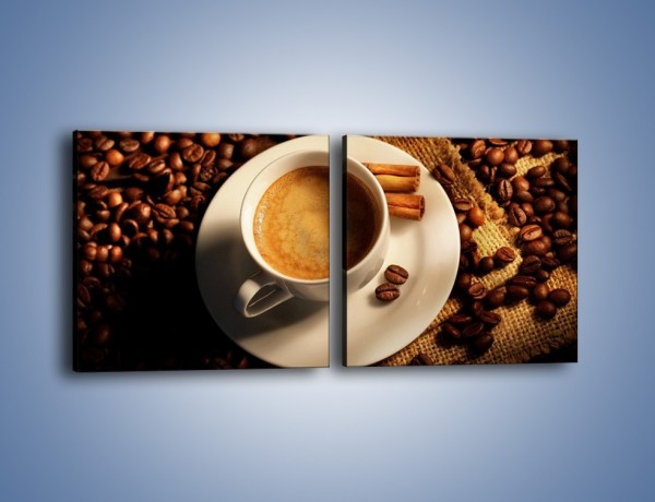 Obraz na płótnie – Tajemnicza historia z odrobiną kawy – dwuczęściowy kwadratowy poziomy JN475