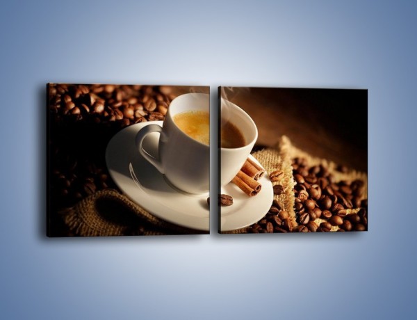 Obraz na płótnie – Historia dwóch ziarenek kawy – dwuczęściowy kwadratowy poziomy JN479