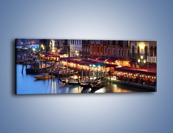 Obraz na płótnie – Wieczorowe życie w Wenecji – jednoczęściowy panoramiczny AM358