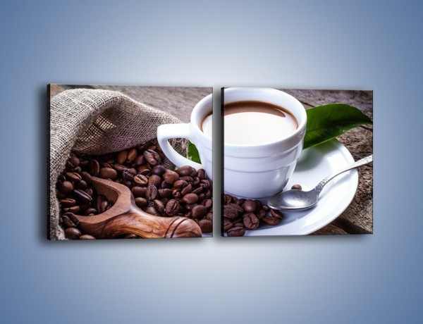 Obraz na płótnie – Dobrze odmierzona porcja kawy – dwuczęściowy kwadratowy poziomy JN613