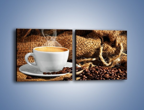 Obraz na płótnie – Upity łyk kawy – dwuczęściowy kwadratowy poziomy JN637