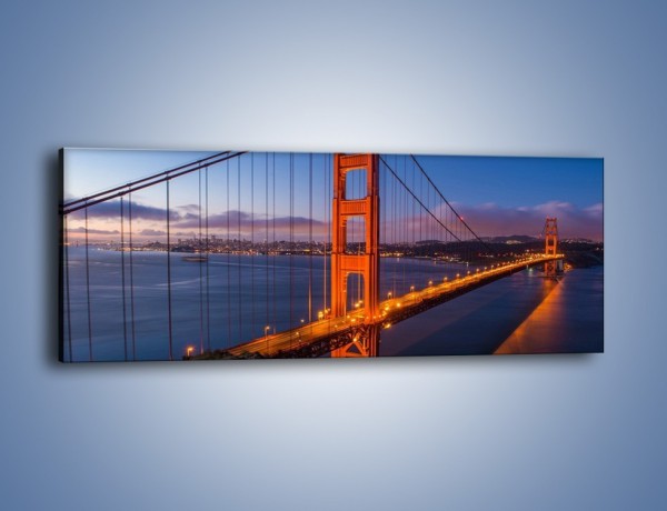 Obraz na płótnie – Rozświetlony most Golden Gate – jednoczęściowy panoramiczny AM360