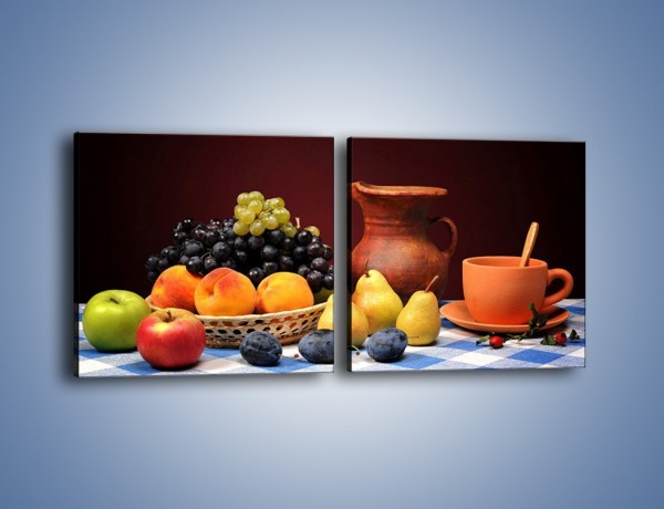 Obraz na płótnie – Stół pełen owocowych darów – dwuczęściowy kwadratowy poziomy JN691