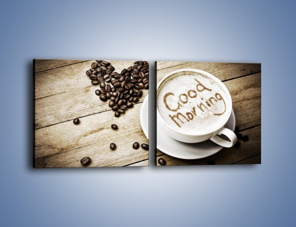Obraz na płótnie – Z miłości do kawy – dwuczęściowy kwadratowy poziomy JN710