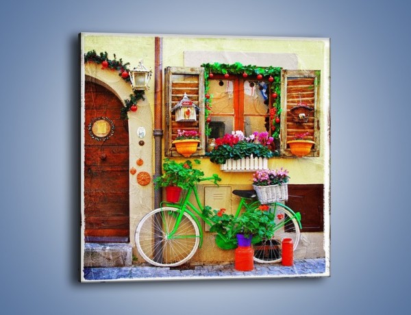Obraz na płótnie – Front domku we włoskim miasteczku – jednoczęściowy kwadratowy AM680