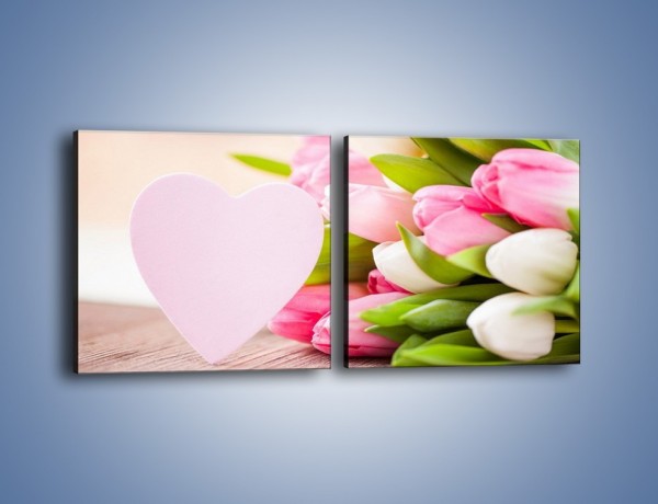Obraz na płótnie – Miłość do tulipanów – dwuczęściowy kwadratowy poziomy K292
