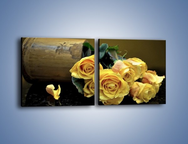 Obraz na płótnie – Zapomniane róże – dwuczęściowy kwadratowy poziomy K334