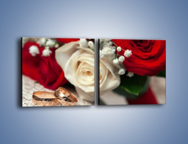 Obraz na płótnie – Małżeństwo przysięga i róże – dwuczęściowy kwadratowy poziomy K681