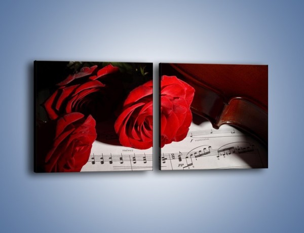 Obraz na płótnie – Sonety pisane miłością do róż – dwuczęściowy kwadratowy poziomy K906
