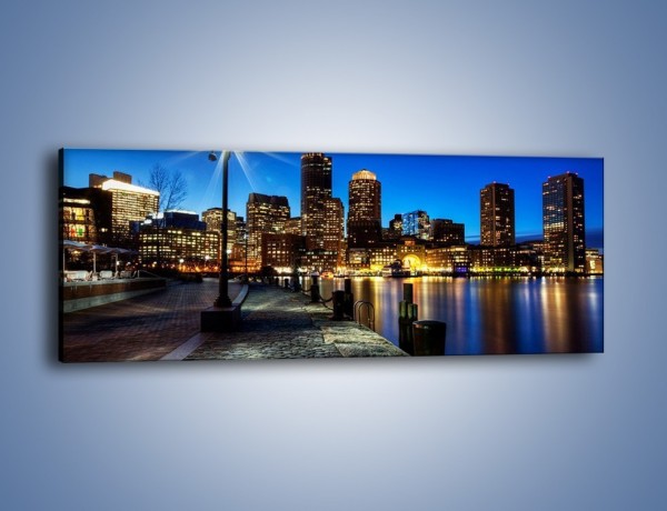 Obraz na płótnie – Boston wieczorową porą – jednoczęściowy panoramiczny AM393