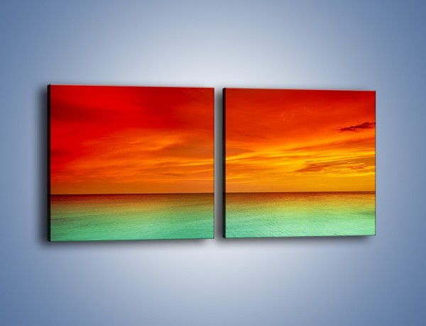 Obraz na płótnie – Horyzont w kolorach tęczy – dwuczęściowy kwadratowy poziomy KN1303A