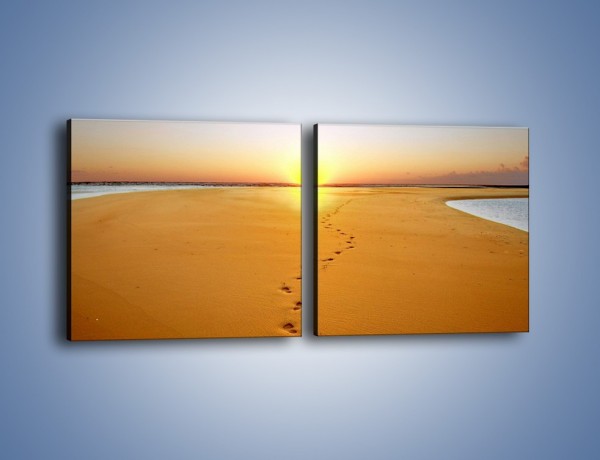 Obraz na płótnie – Piaskowym krokiem do słońca – dwuczęściowy kwadratowy poziomy KN165
