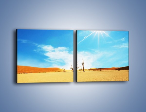 Obraz na płótnie – Błękit nieba i słońce w ziemi – dwuczęściowy kwadratowy poziomy KN331