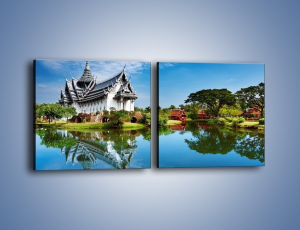 Obraz na płótnie – Wspomnienia z tajlandii – dwuczęściowy kwadratowy poziomy KN416