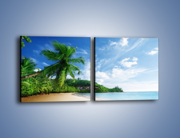 Obraz na płótnie – Czystość rajskiej plaży – dwuczęściowy kwadratowy poziomy KN848