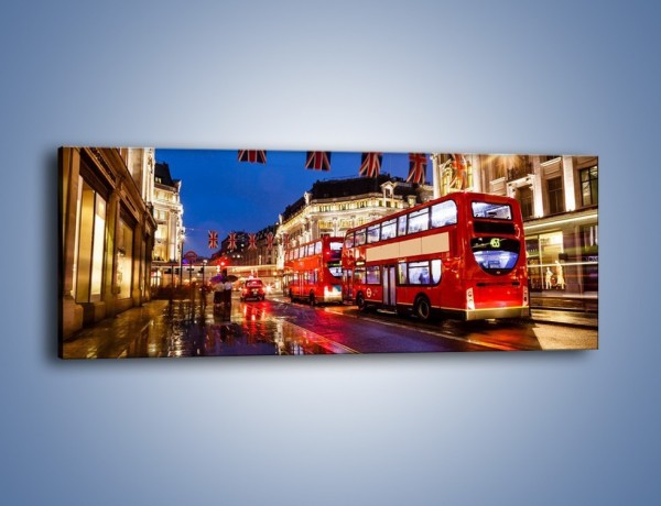 Obraz na płótnie – Londyn w deszczu – jednoczęściowy panoramiczny AM407