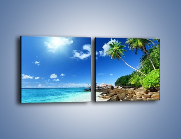 Obraz na płótnie – Rajska plaża i jej piękno – dwuczęściowy kwadratowy poziomy KN963