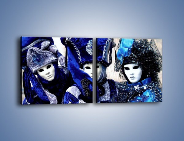 Obraz na płótnie – Weneckie maski i księżniczki – dwuczęściowy kwadratowy poziomy L012