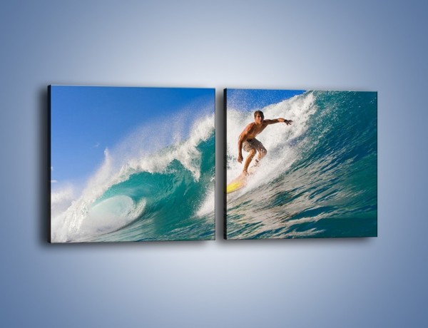 Obraz na płótnie – Surfing w letnim sezonie – dwuczęściowy kwadratowy poziomy L132
