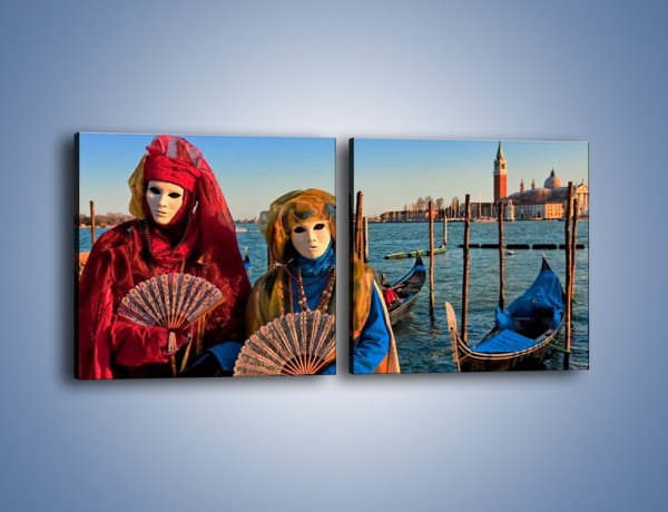 Obraz na płótnie – Wenecja i jej bohaterowie – dwuczęściowy kwadratowy poziomy L210