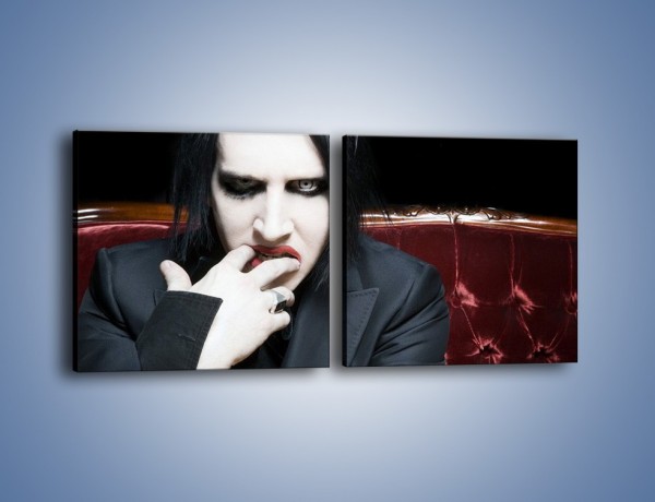 Obraz na płótnie – Manson i jego czarny charakter – dwuczęściowy kwadratowy poziomy L240