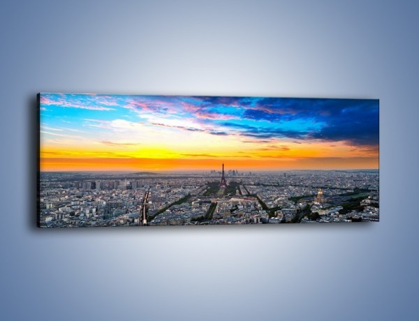 Obraz na płótnie – Panorama Paryża – jednoczęściowy panoramiczny AM415